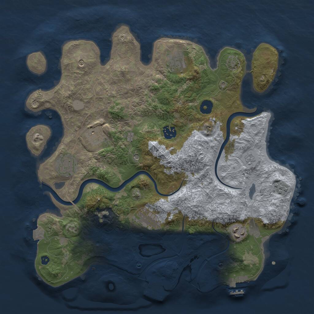 Rust Map: Procedural Map, Size: 3495, Seed: 970152709, 13 Monuments