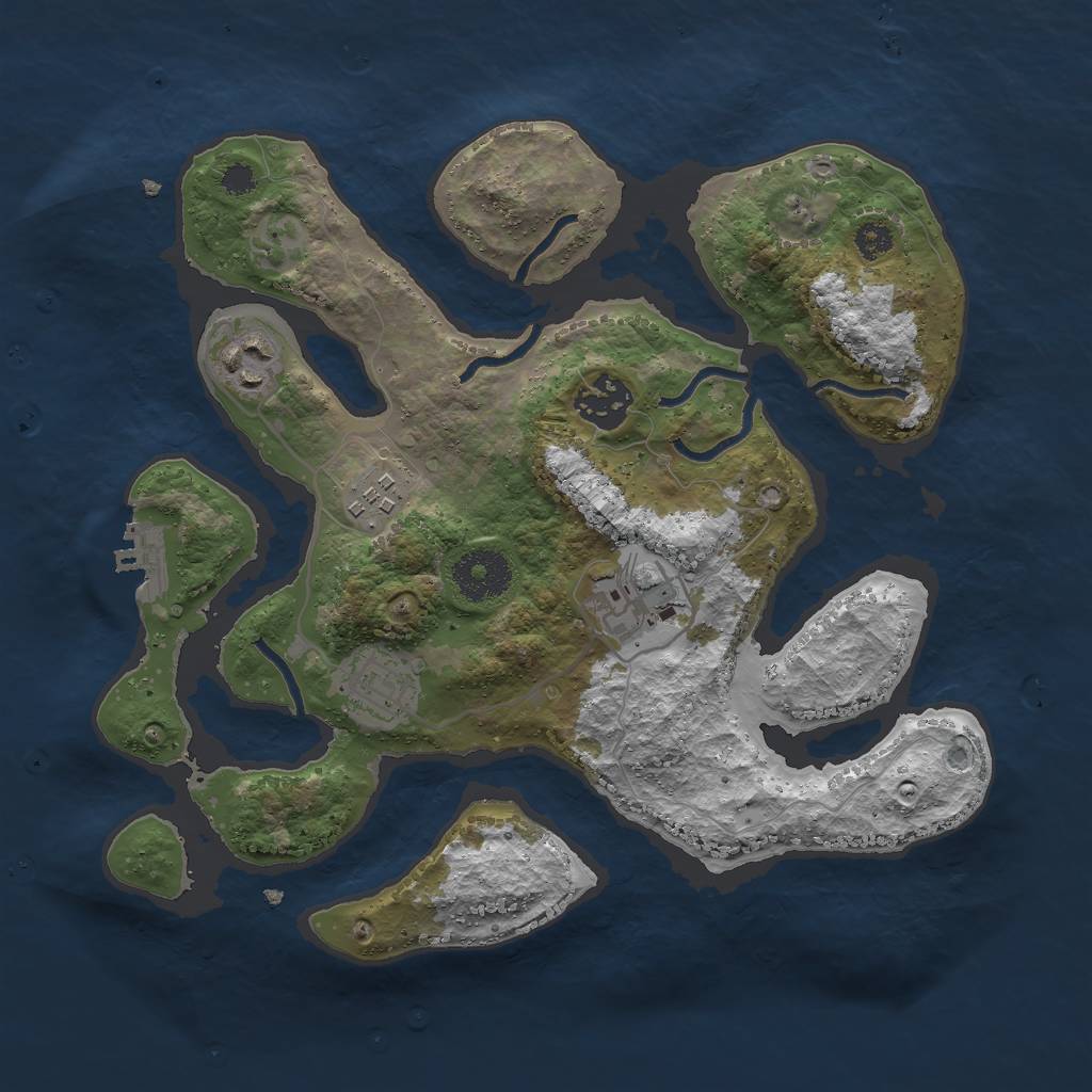 Rust Map: Procedural Map, Size: 3000, Seed: 324251788, 8 Monuments