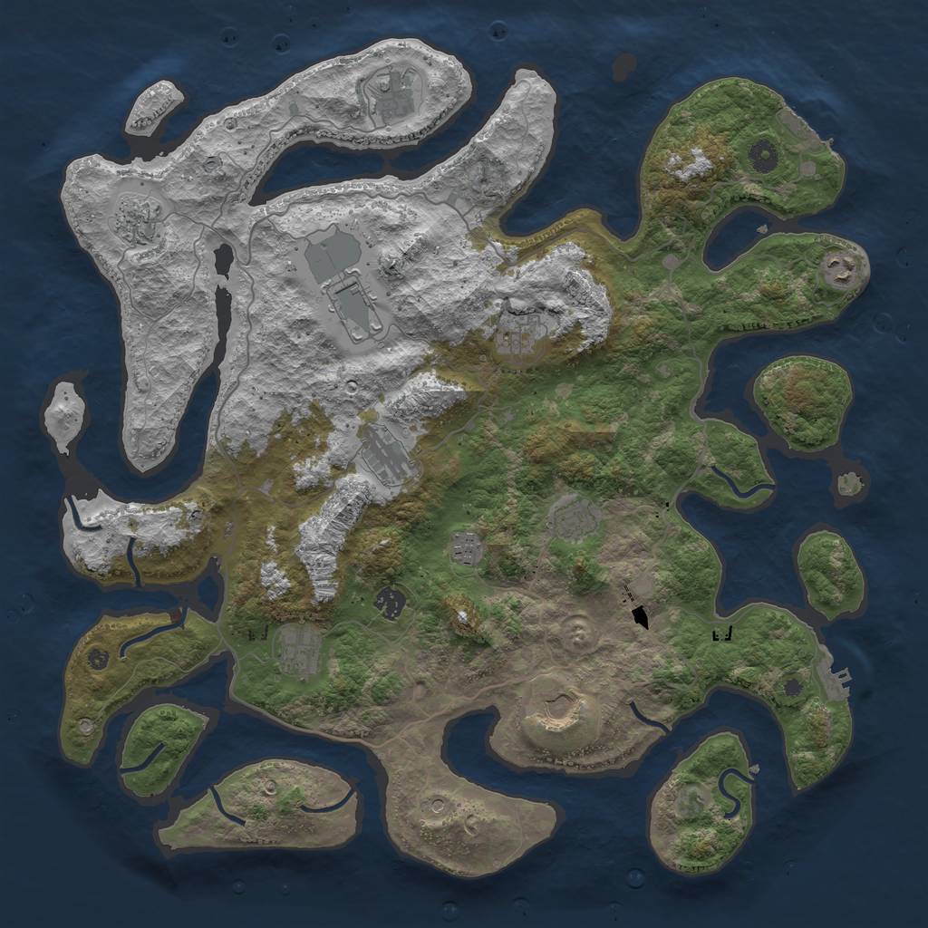 Rust Map: Procedural Map, Size: 4500, Seed: 47889179, 16 Monuments