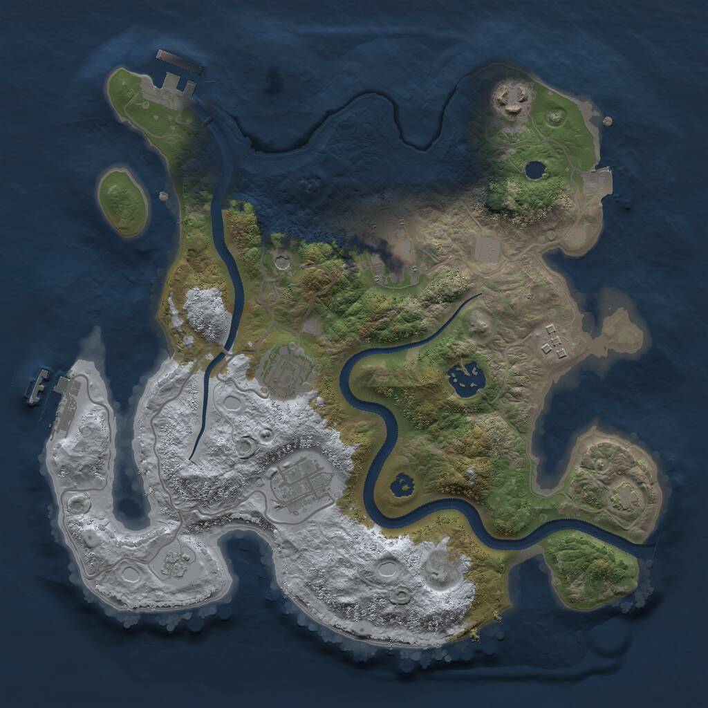 Rust Map: Procedural Map, Size: 3000, Seed: 1048110892, 12 Monuments