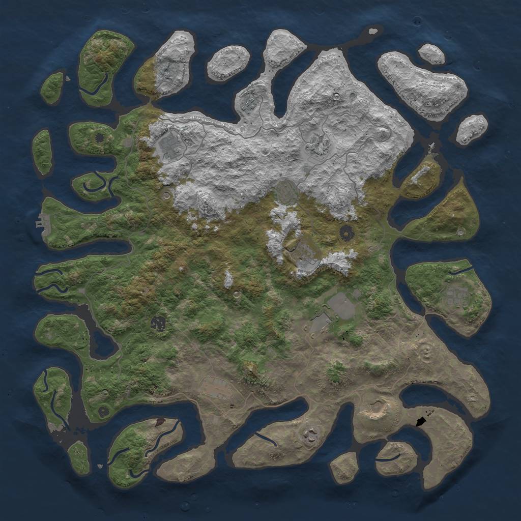 Rust Map: Procedural Map, Size: 5000, Seed: 59894, 15 Monuments