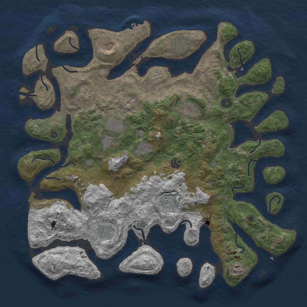Rust Map: Procedural Map, Size: 4500, Seed: 43786234, 15 Monuments