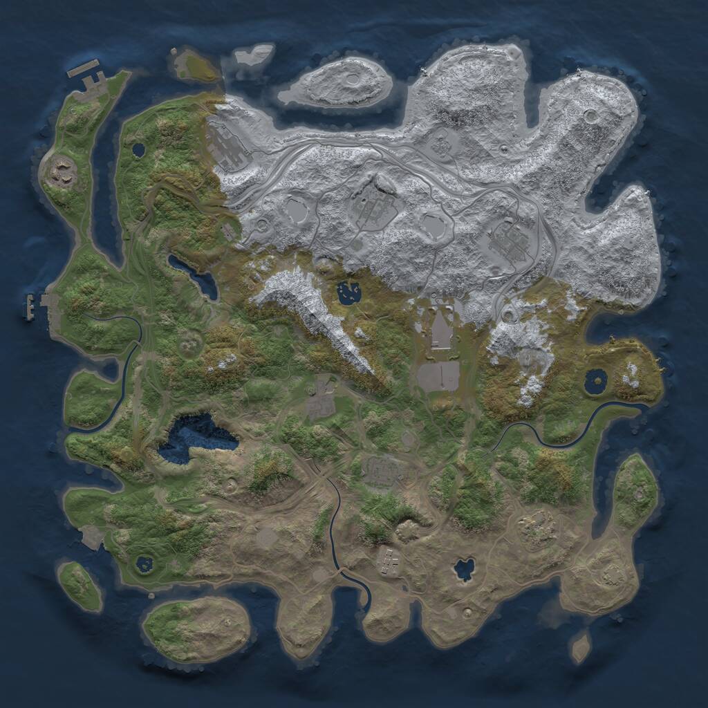 Rust Map: Procedural Map, Size: 4300, Seed: 311169761, 16 Monuments