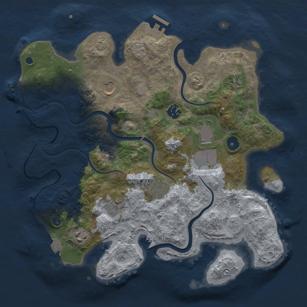 Rust Map: Procedural Map, Size: 3500, Seed: 2384, 14 Monuments