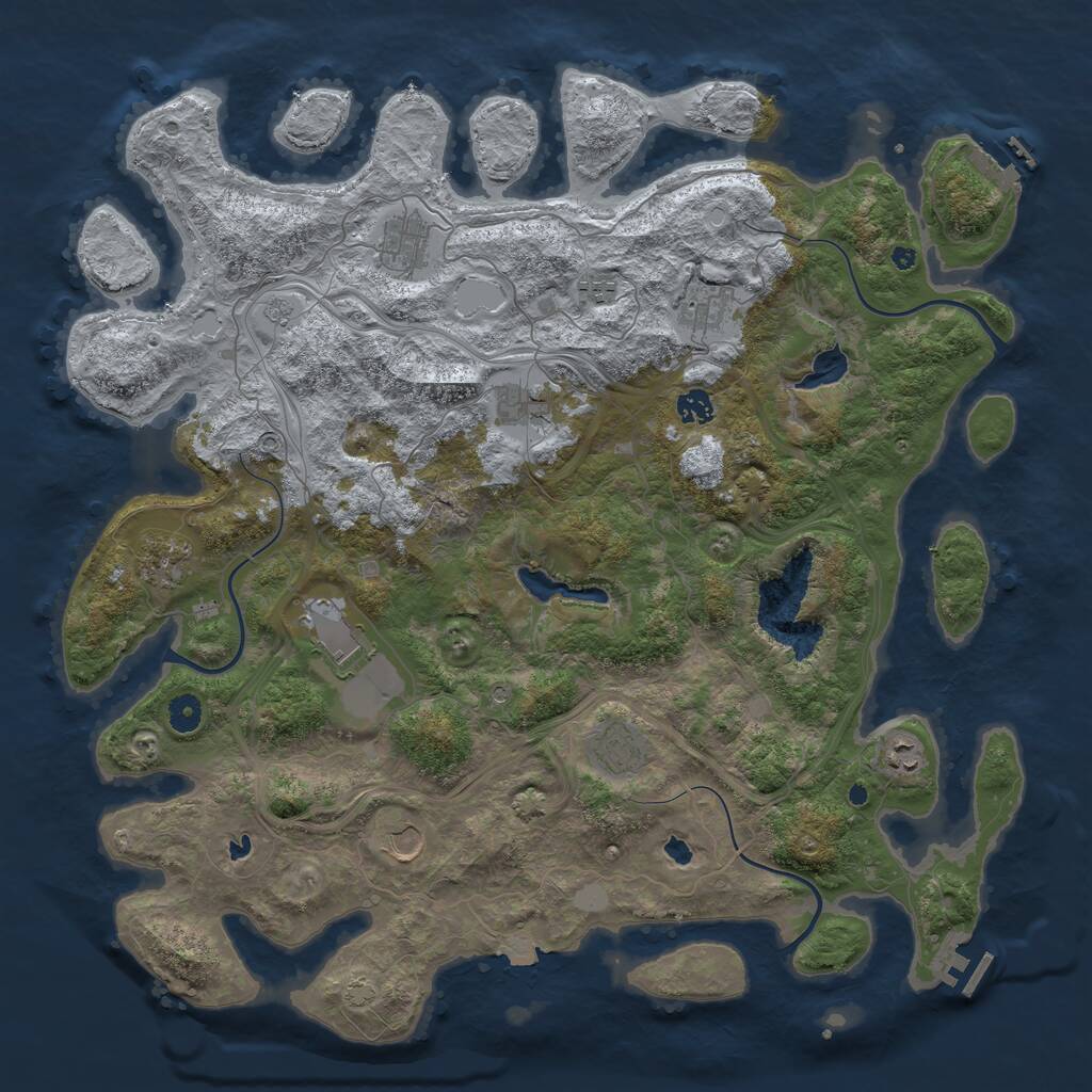 Rust Map: Procedural Map, Size: 4550, Seed: 925836, 16 Monuments