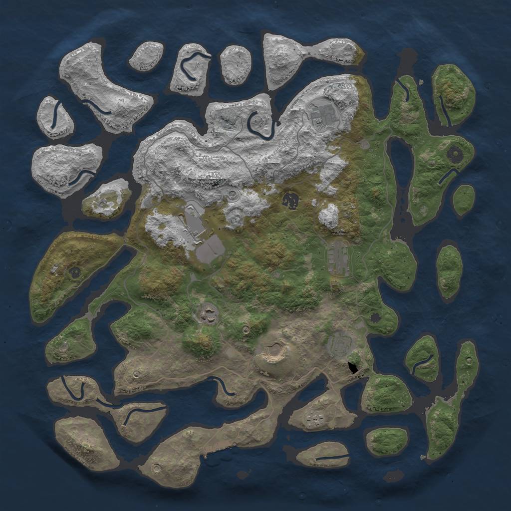 Rust Map: Procedural Map, Size: 4550, Seed: 925836, 12 Monuments