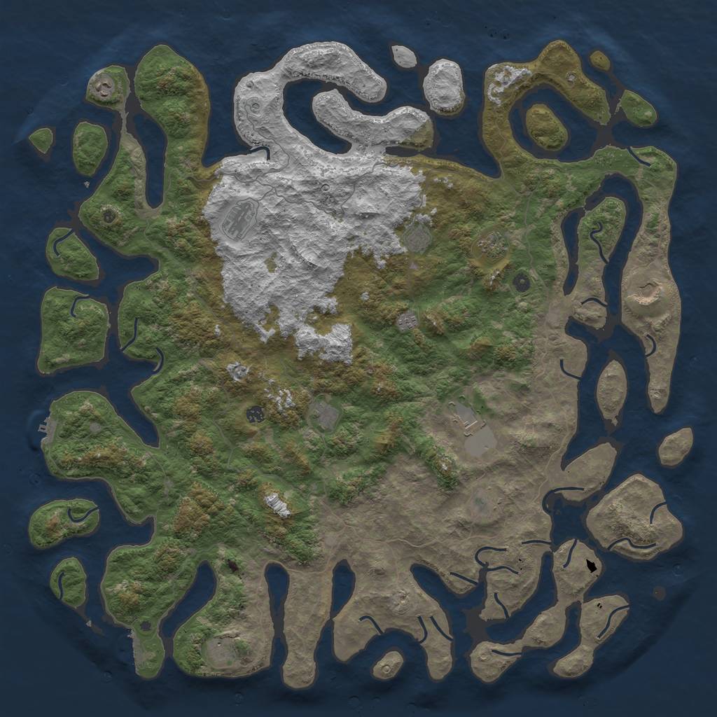 Rust Map: Procedural Map, Size: 6000, Seed: 882661492, 16 Monuments