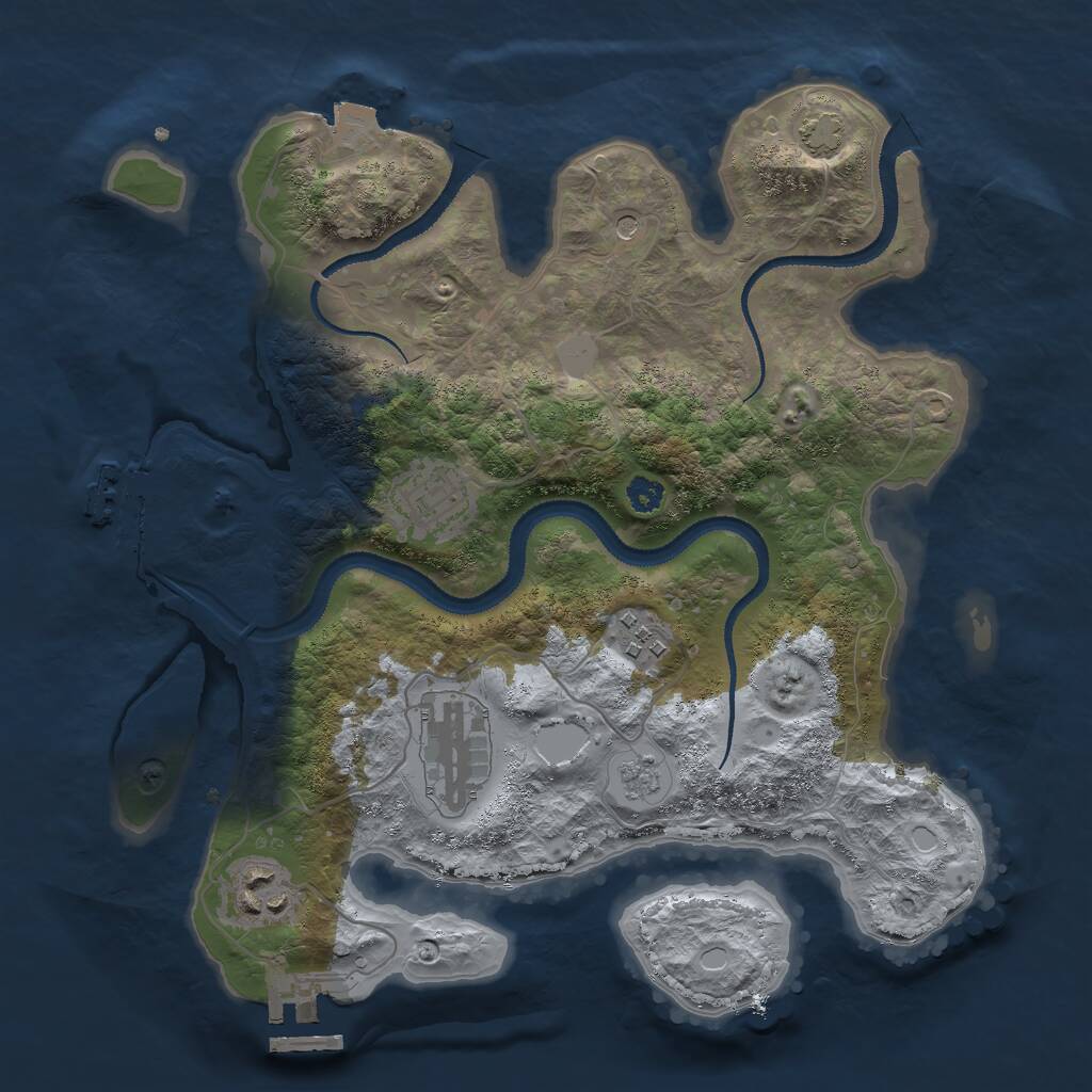 Rust Map: Procedural Map, Size: 3000, Seed: 1288610600, 10 Monuments