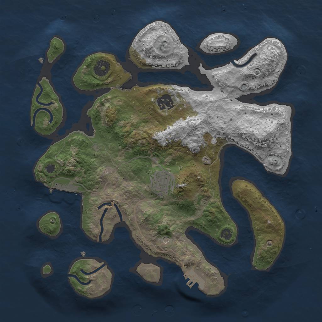 Rust Map: Procedural Map, Size: 3000, Seed: 587311, 7 Monuments