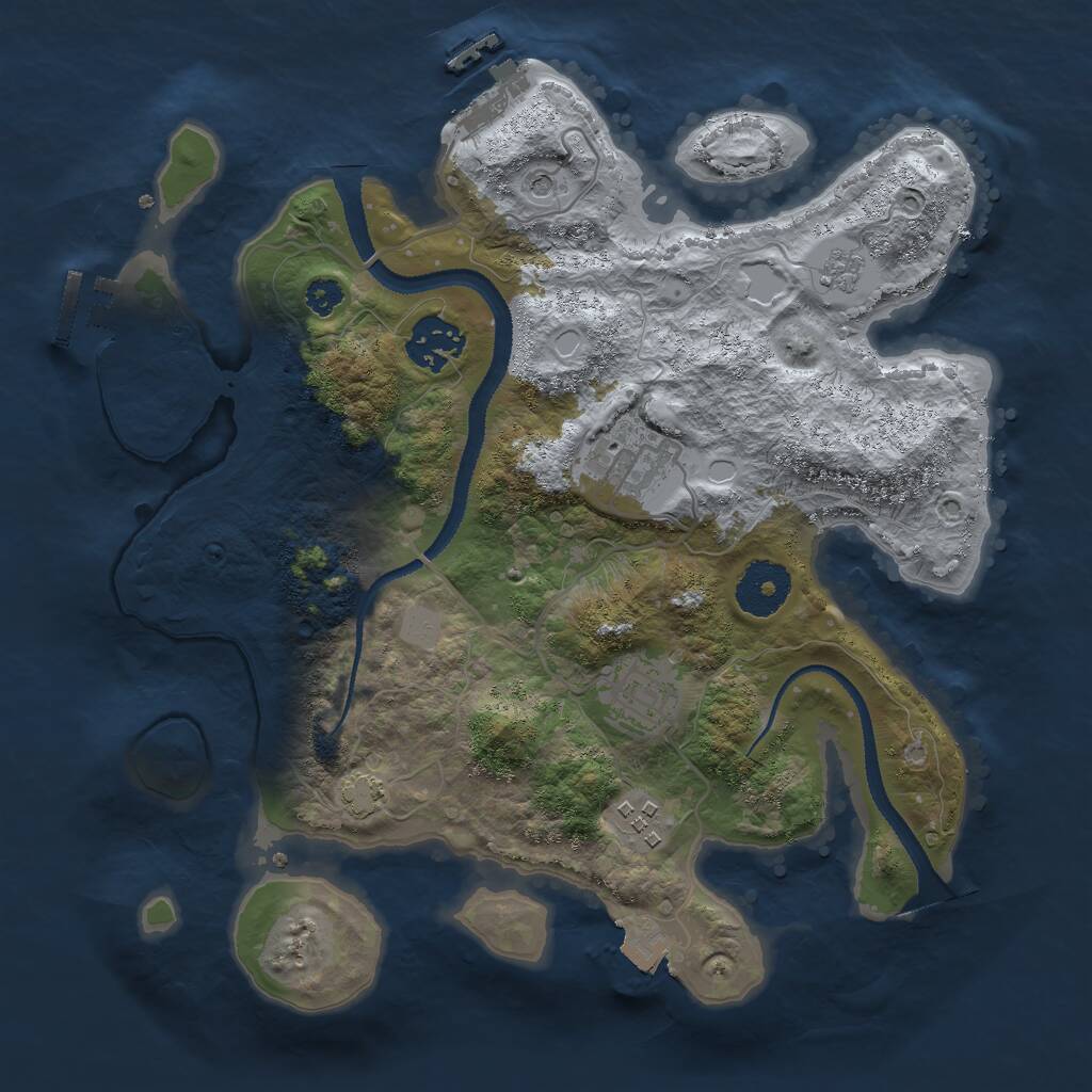 Rust Map: Procedural Map, Size: 3000, Seed: 587311, 10 Monuments