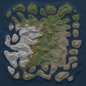 Thumbnail Rust Map: Procedural Map, Size: 5000, Seed: 43168, 15 Monuments