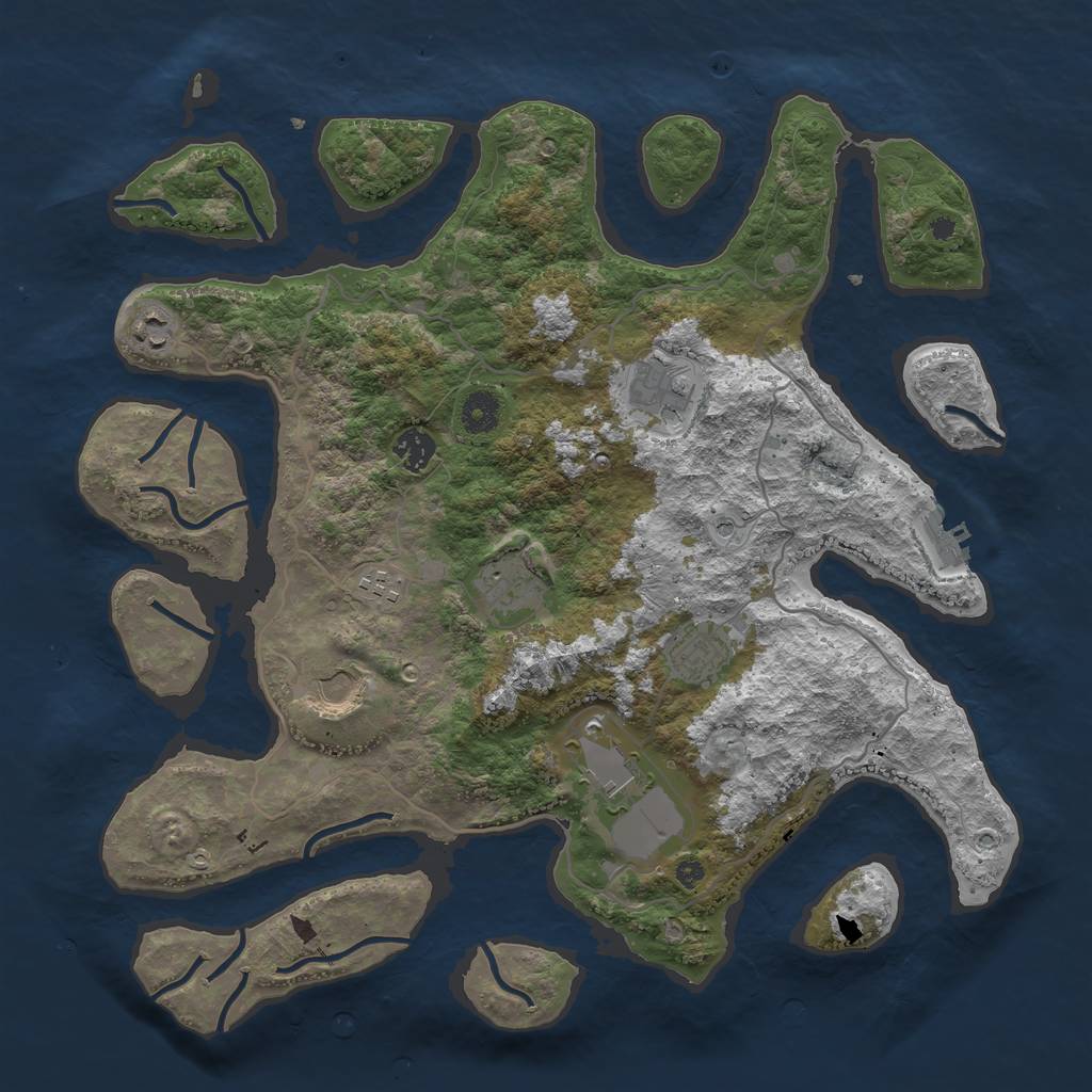 Rust Map: Procedural Map, Size: 4000, Seed: 947530100, 12 Monuments