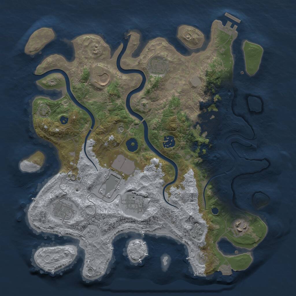 Rust Map: Procedural Map, Size: 3500, Seed: 659462, 14 Monuments