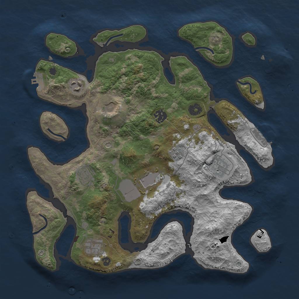 Rust Map: Procedural Map, Size: 3500, Seed: 137084, 13 Monuments