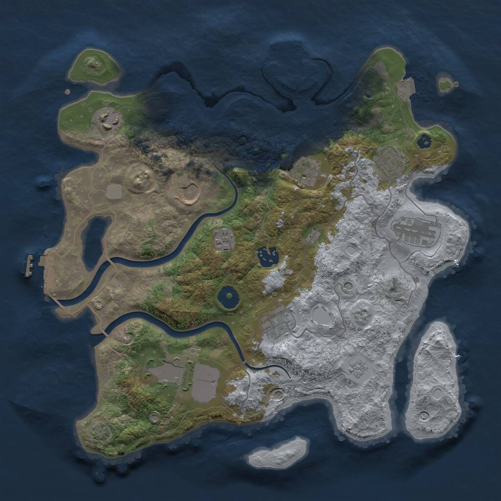 Rust Map: Procedural Map, Size: 3500, Seed: 901094, 15 Monuments