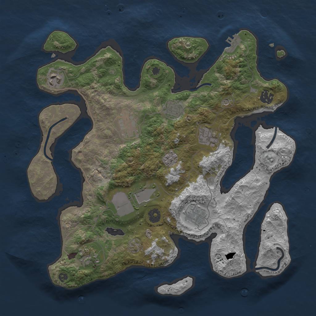 Rust Map: Procedural Map, Size: 3500, Seed: 901094, 13 Monuments