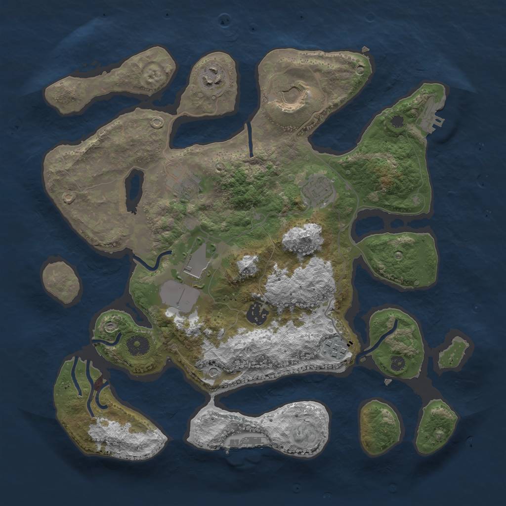 Rust Map: Procedural Map, Size: 3500, Seed: 201098, 12 Monuments