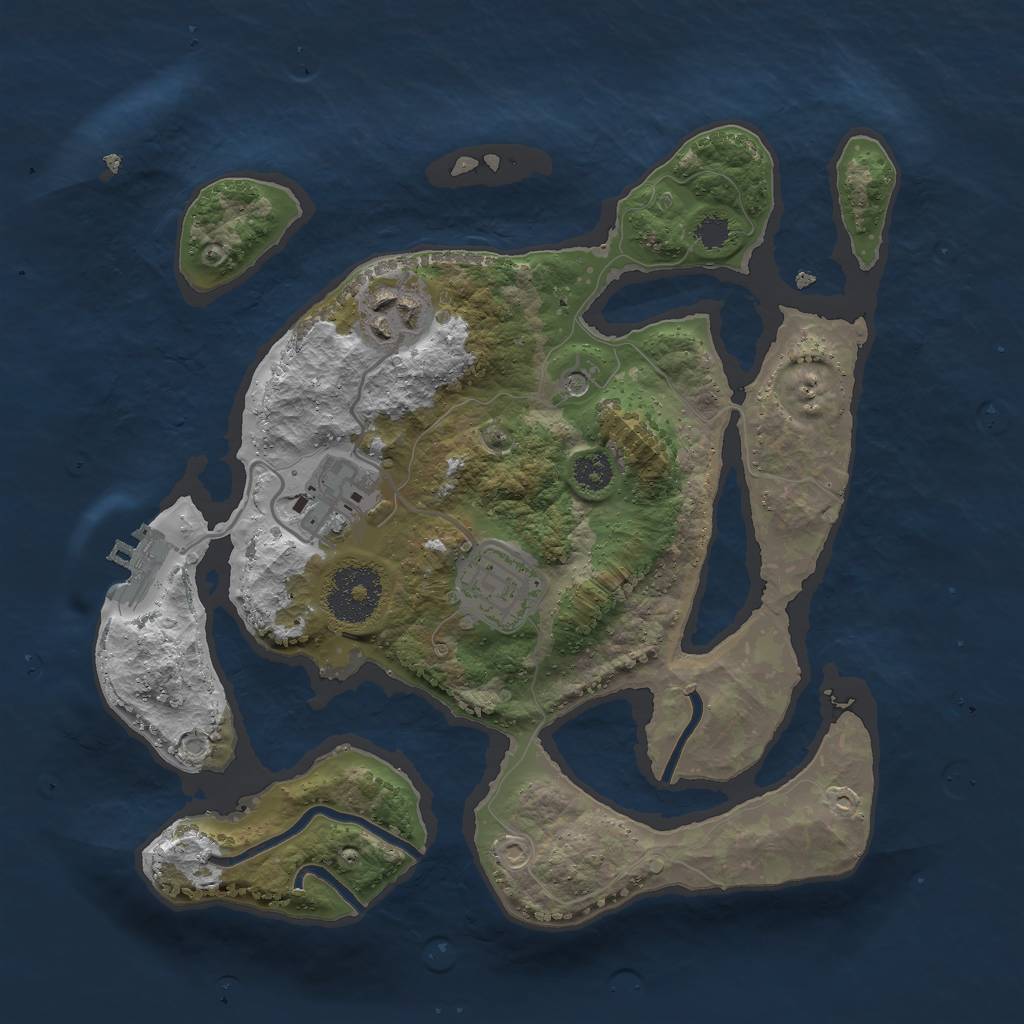 Rust Map: Procedural Map, Size: 2750, Seed: 15370, 7 Monuments