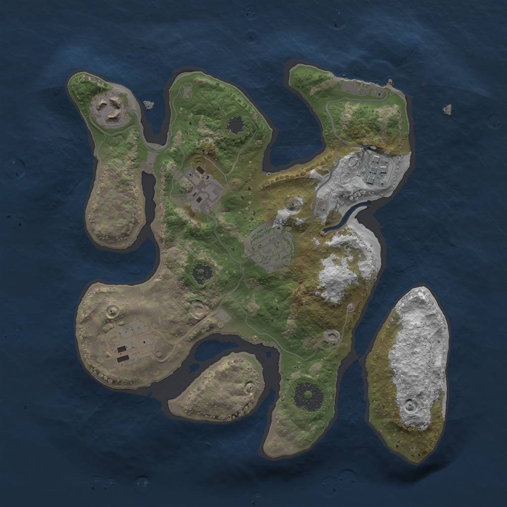 Rust Map: Procedural Map, Size: 2600, Seed: 420, 8 Monuments