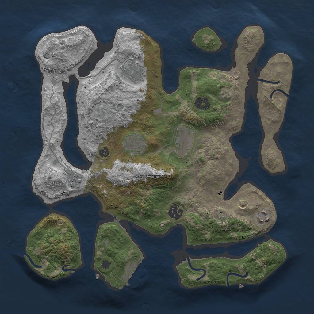 Rust Map: Procedural Map, Size: 3300, Seed: 403070746, 10 Monuments