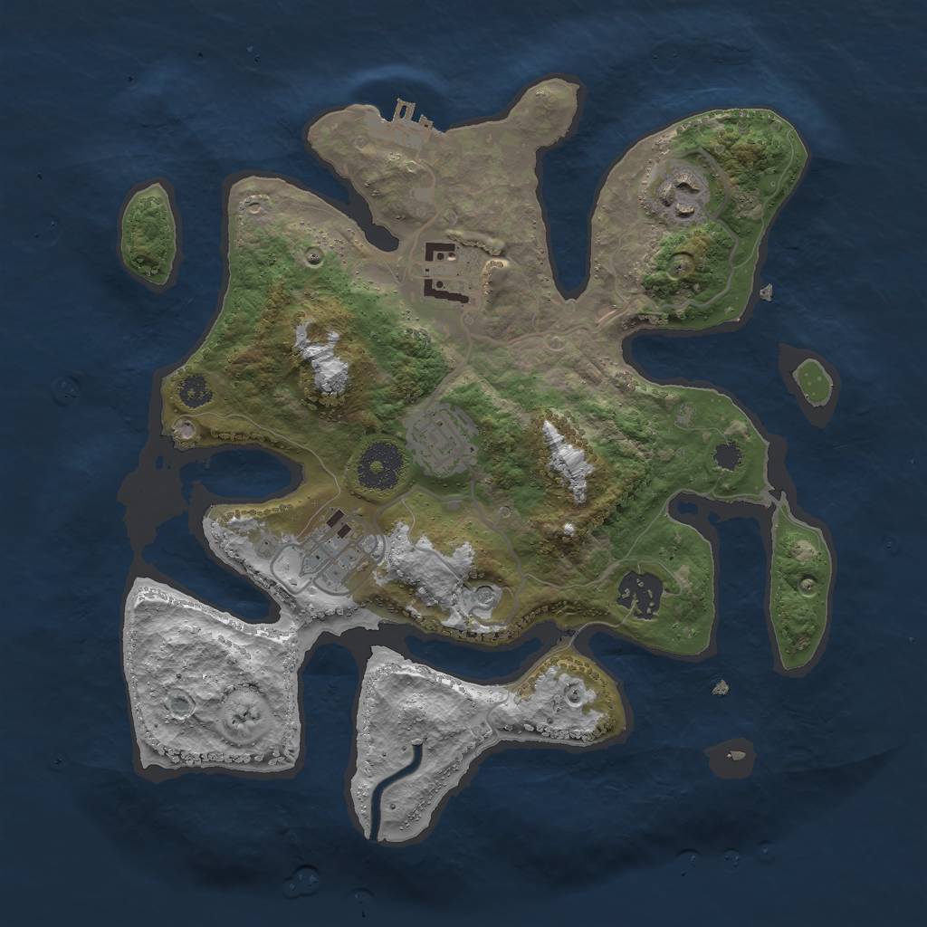 Rust Map: Procedural Map, Size: 3000, Seed: 8008569, 9 Monuments