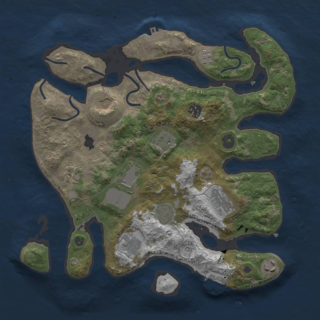 Rust Map: Procedural Map, Size: 3500, Seed: 93615000, 15 Monuments