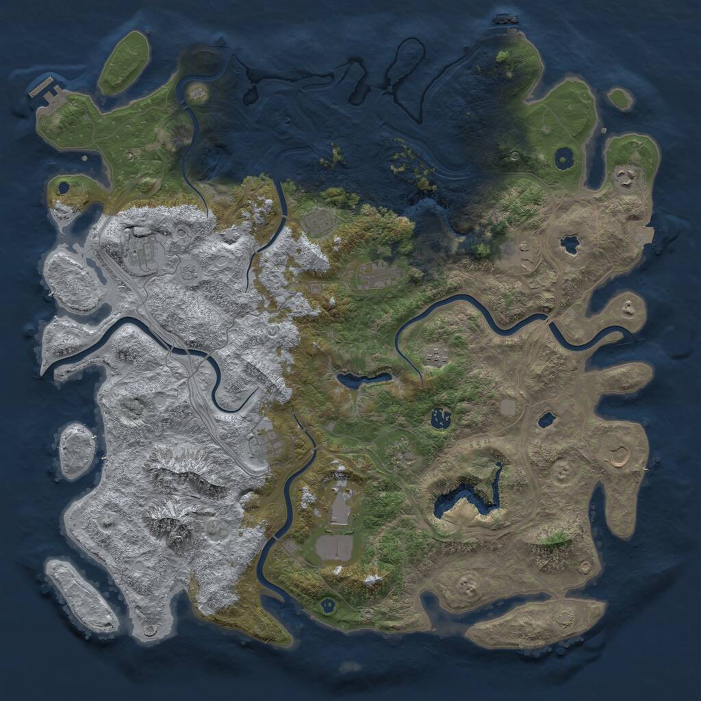 Rust Map: Procedural Map, Size: 5000, Seed: 20771660, 17 Monuments