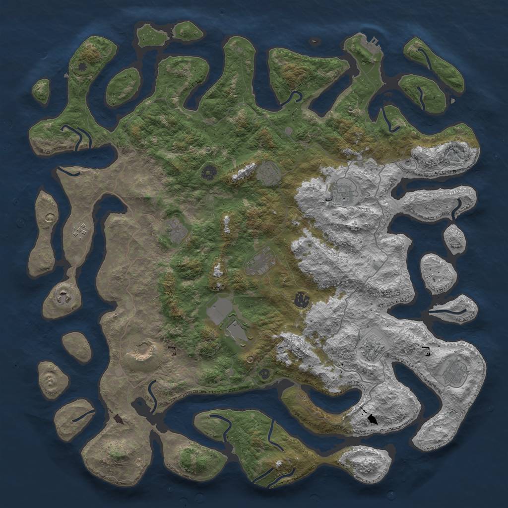 Rust Map: Procedural Map, Size: 5000, Seed: 1952691192, 15 Monuments