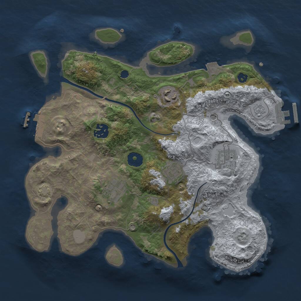 Rust Map: Procedural Map, Size: 3000, Seed: 1457961978, 11 Monuments