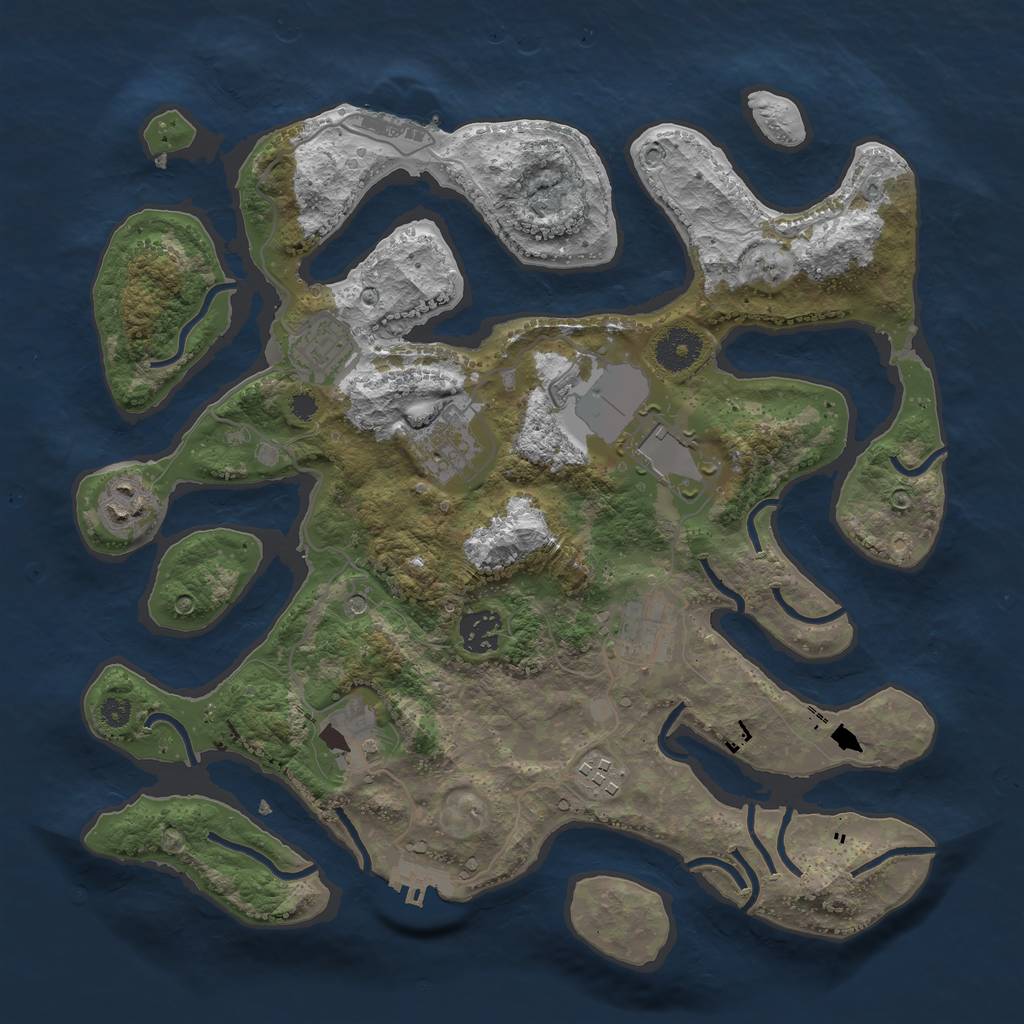 Rust Map: Procedural Map, Size: 3500, Seed: 65812, 13 Monuments