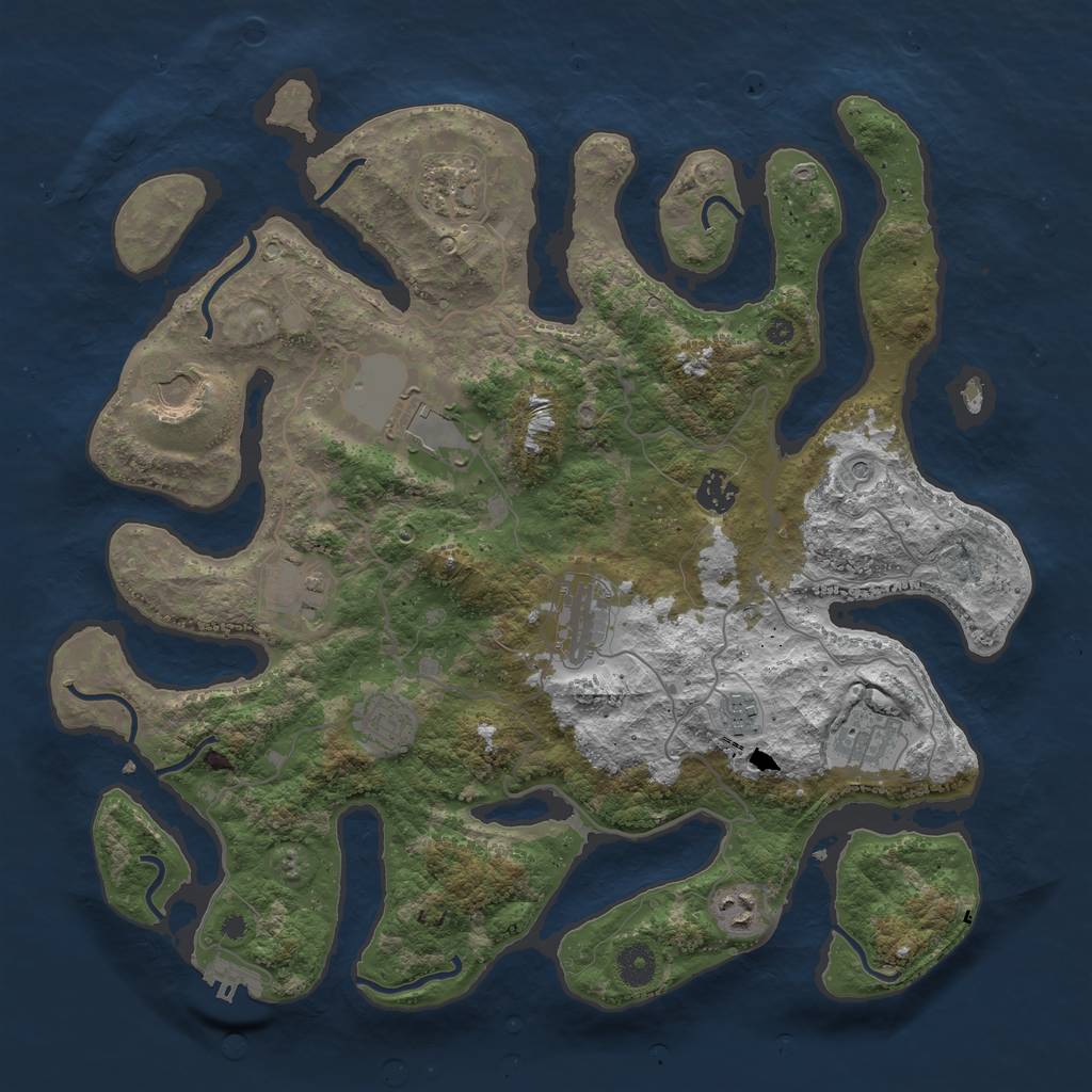 Rust Map: Procedural Map, Size: 4000, Seed: 1657502548, 14 Monuments