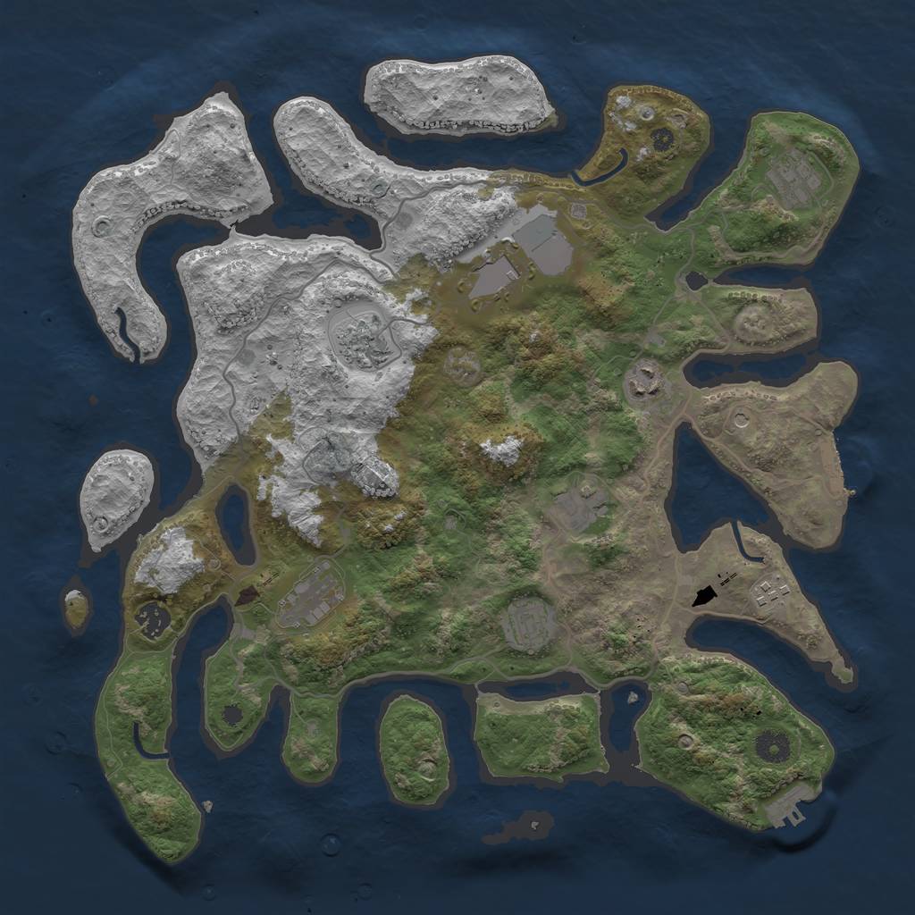 Rust Map: Procedural Map, Size: 4000, Seed: 773626783, 14 Monuments