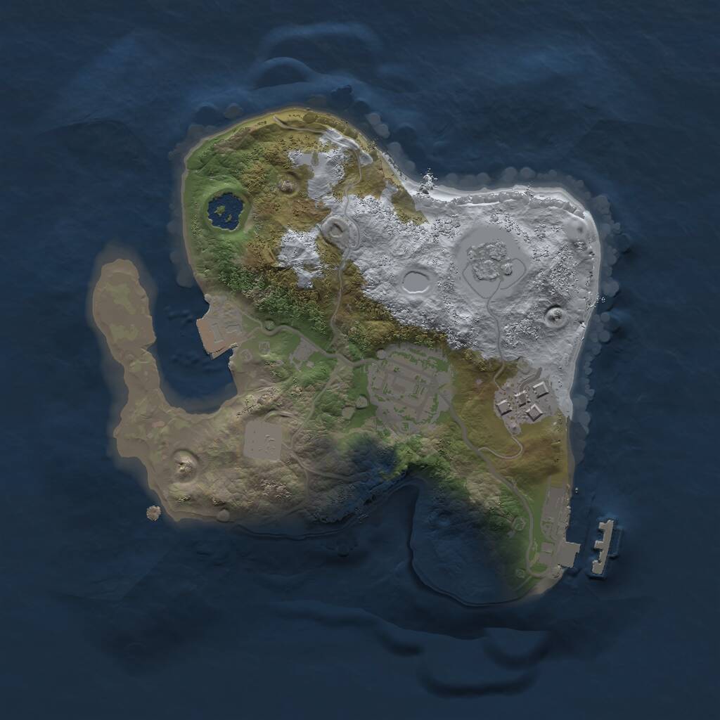 Rust Map: Procedural Map, Size: 2000, Seed: 1607993220, 5 Monuments
