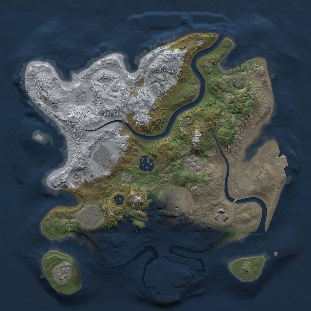 Rust Map: Procedural Map, Size: 3000, Seed: 87707981, 12 Monuments