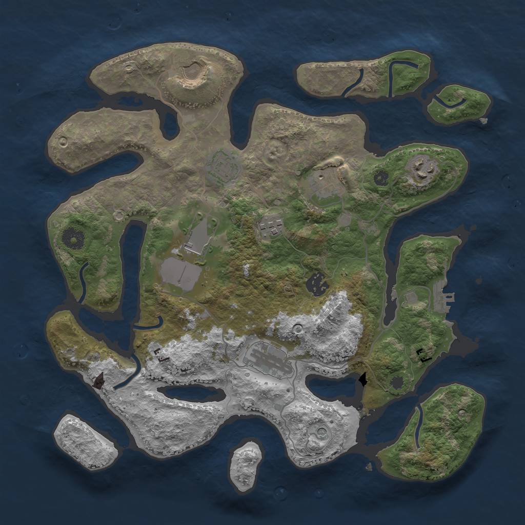 Rust Map: Procedural Map, Size: 3500, Seed: 1118964, 12 Monuments