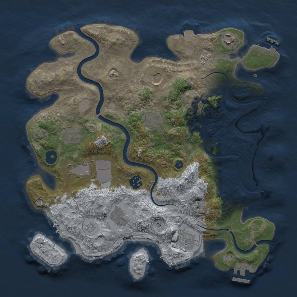 Rust Map: Procedural Map, Size: 3500, Seed: 1118964, 15 Monuments
