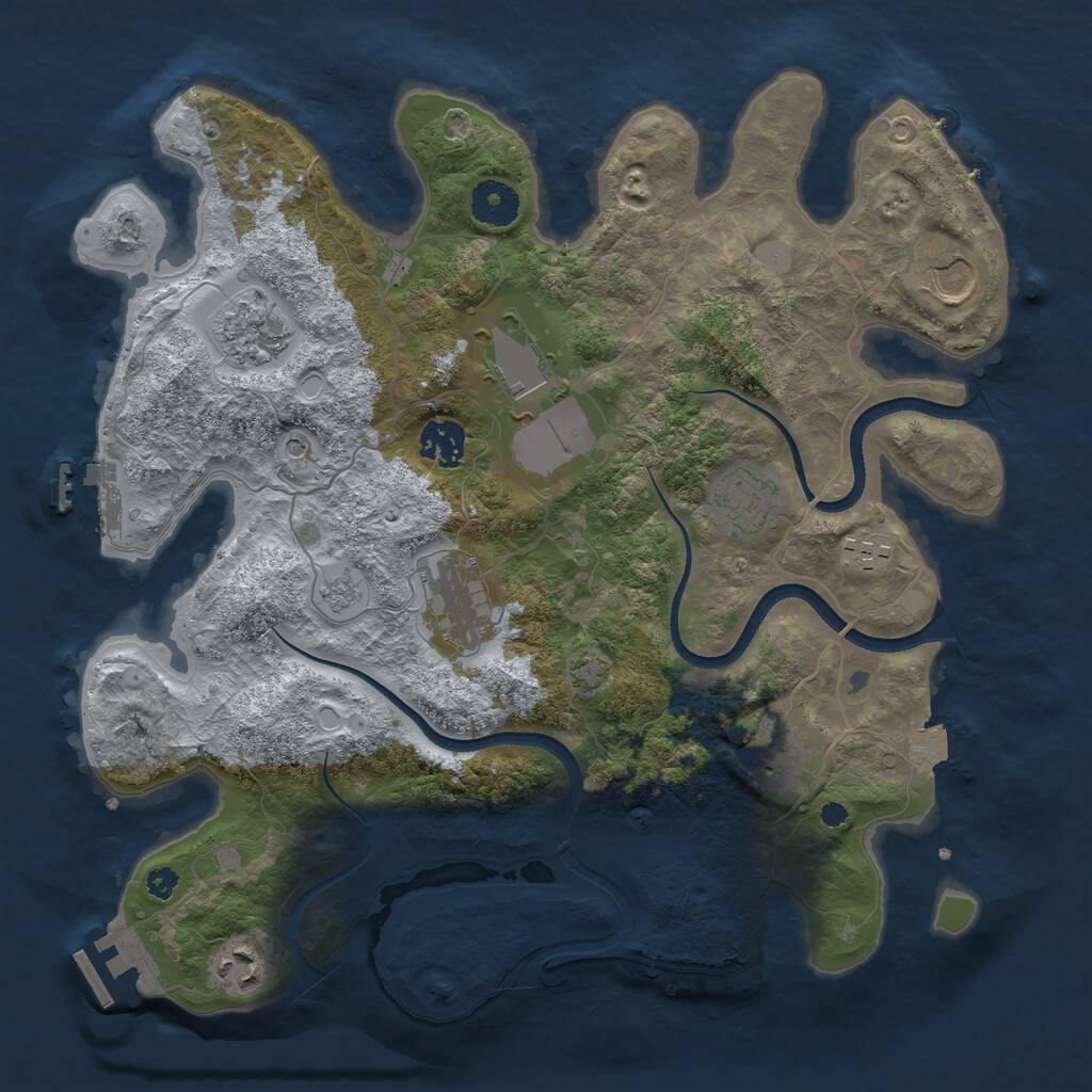 Rust Map: Procedural Map, Size: 3500, Seed: 198176557, 15 Monuments