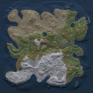 Thumbnail Rust Map: Procedural Map, Size: 3500, Seed: 16284950, 14 Monuments
