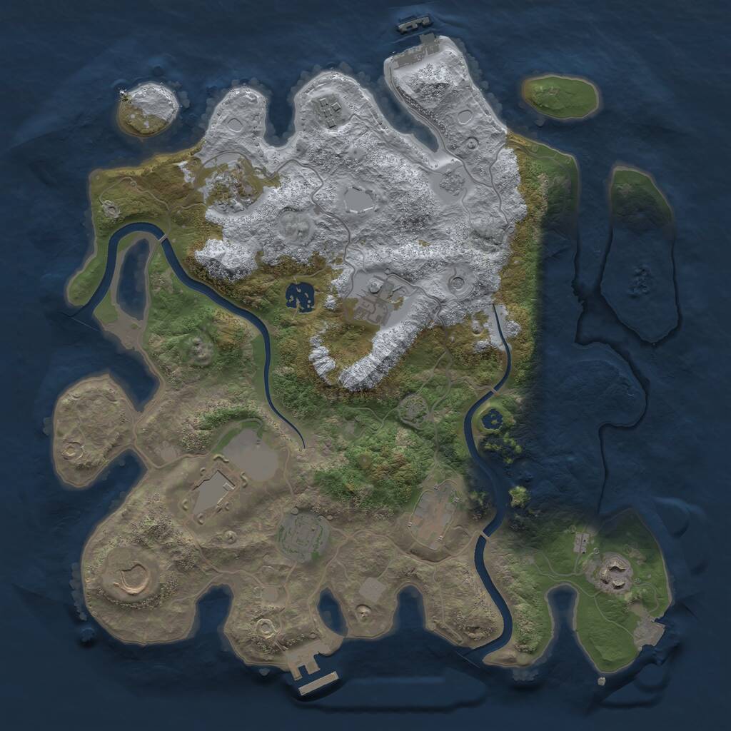 Rust Map: Procedural Map, Size: 3600, Seed: 51316351, 15 Monuments