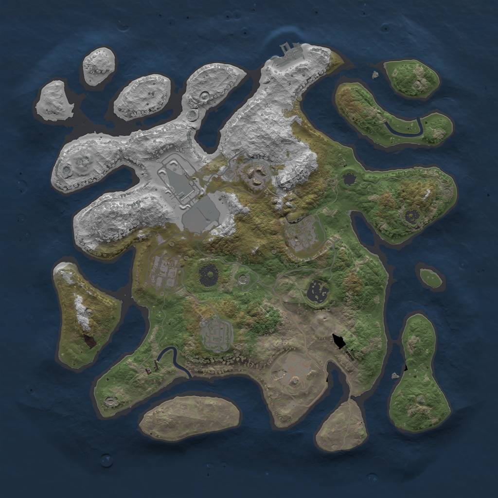 Rust Map: Procedural Map, Size: 3500, Seed: 1789646, 11 Monuments