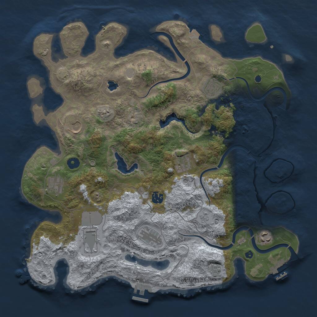 Rust Map: Procedural Map, Size: 4000, Seed: 174992610, 15 Monuments