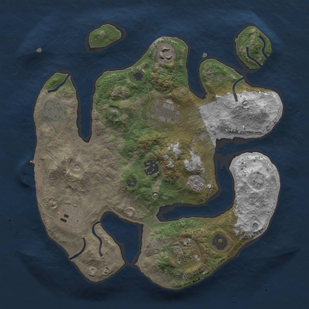 Rust Map: Procedural Map, Size: 3000, Seed: 172272554, 11 Monuments