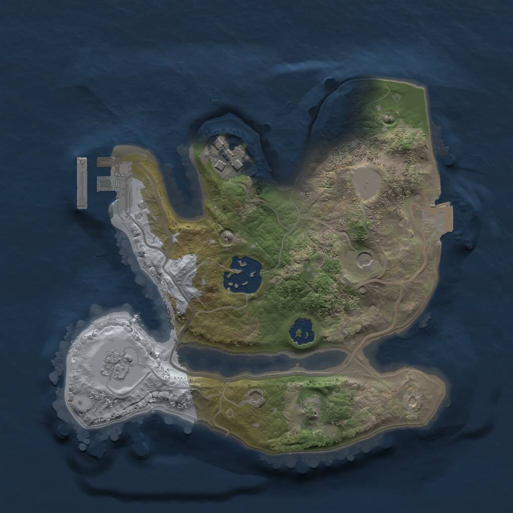 Rust Map: Procedural Map, Size: 2000, Seed: 23421, 6 Monuments