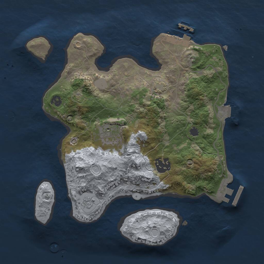 Rust Map: Procedural Map, Size: 2500, Seed: 1198726491, 7 Monuments