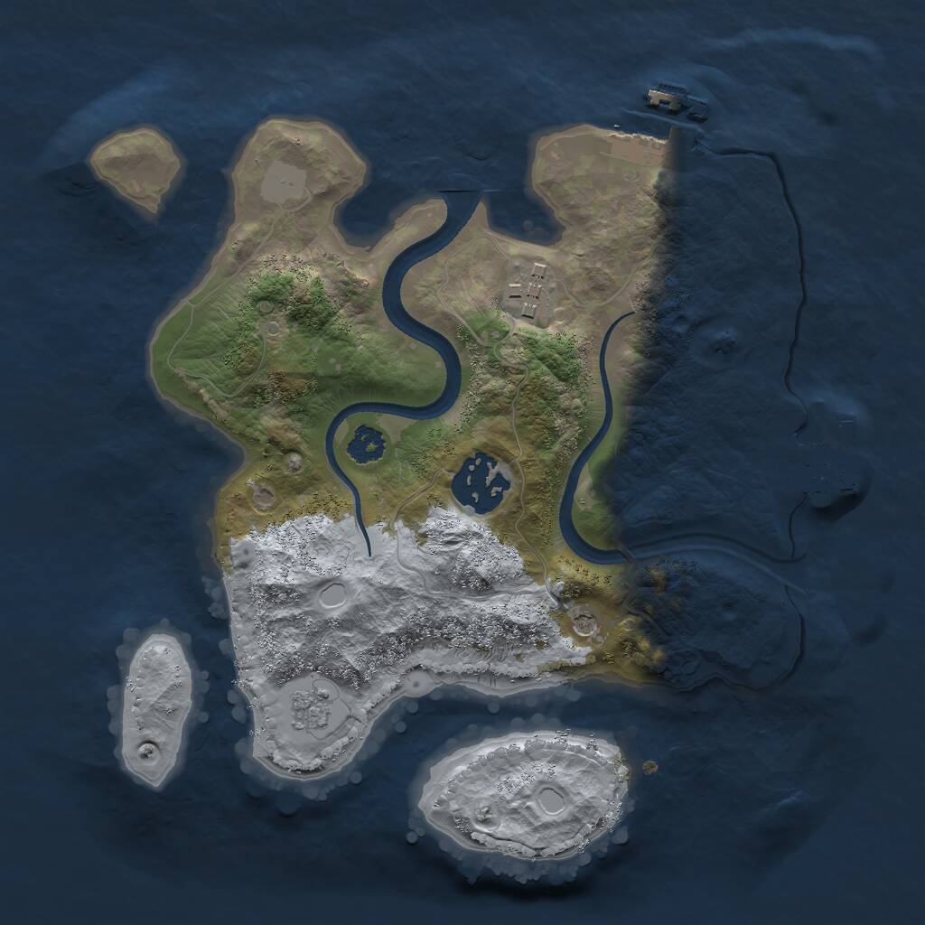 Rust Map: Procedural Map, Size: 2500, Seed: 1198726491, 7 Monuments