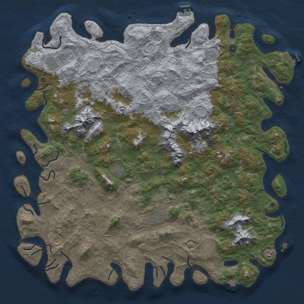 Rust Map: Procedural Map, Size: 6000, Seed: 1776, 17 Monuments