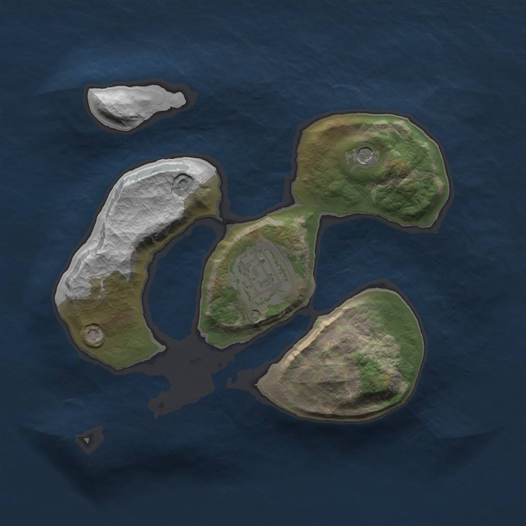 Rust Map: Barren, Size: 2000, Seed: 55555, 4 Monuments