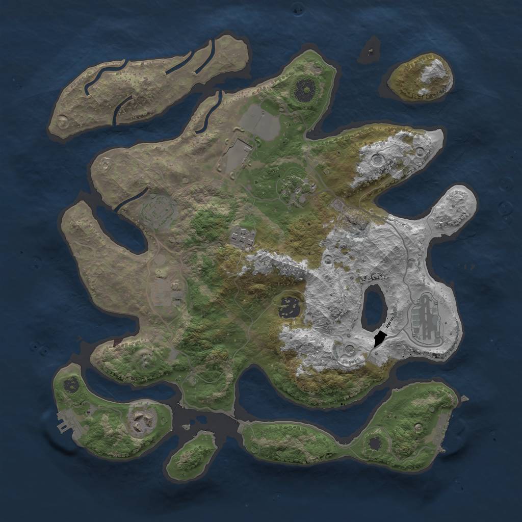 Rust Map: Procedural Map, Size: 3500, Seed: 709223306, 13 Monuments