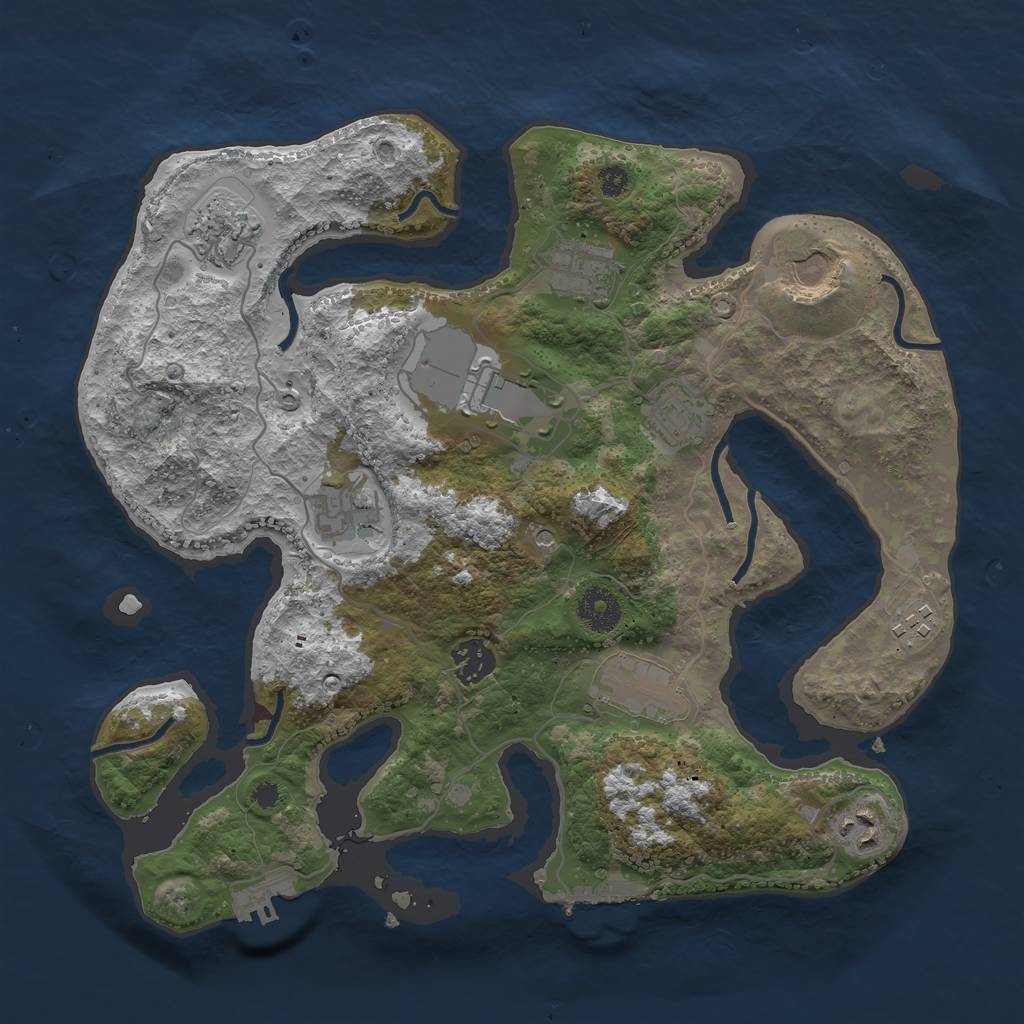 Rust Map: Procedural Map, Size: 3500, Seed: 1499292610, 15 Monuments