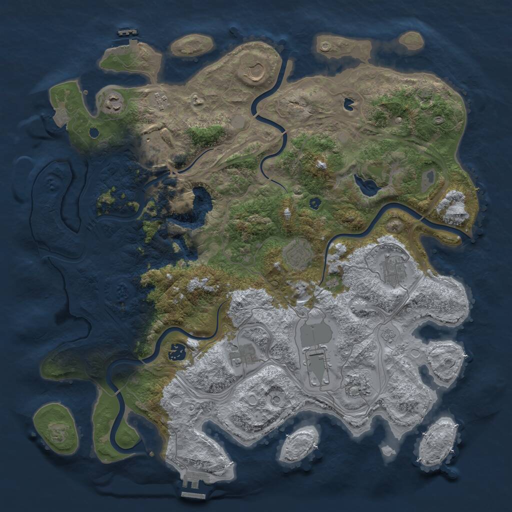 Rust Map: Procedural Map, Size: 4300, Seed: 55147, 16 Monuments